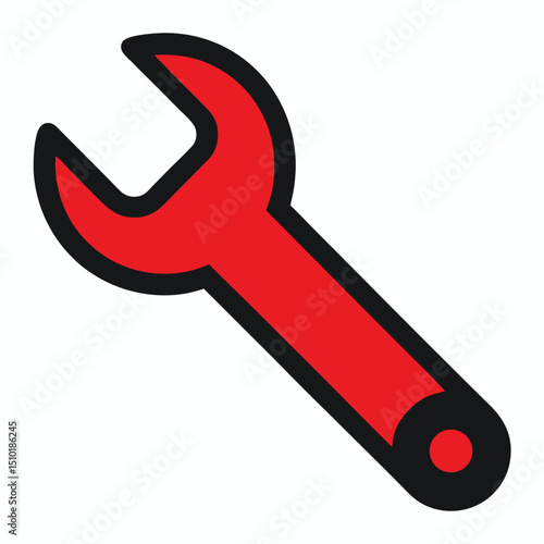 adjustment wrench icon on white background