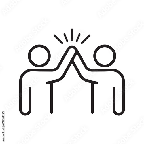 Illustration of two people high-fiving icon
