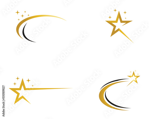 Star logo vector and template icon