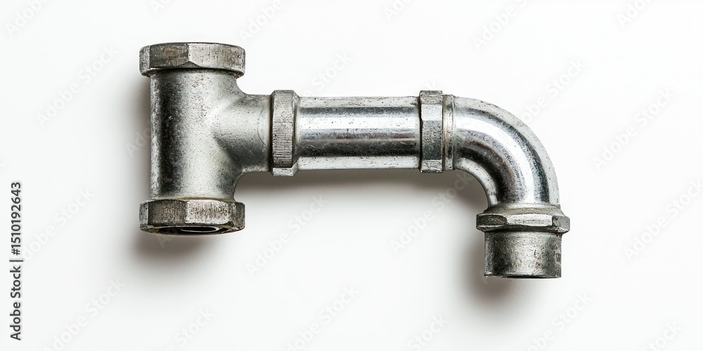 Overflow pipe fitting on white background Overflow pipe fitting on white background