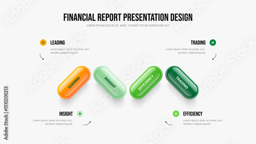 Enterprise Visualization Frame Design Vector Illustration. Business Profile 4 Option Infographic Slide Template. Consulting Introduction Four Element Diagram Slideshow Layout.