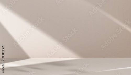 Brown Background,Blur gradient light, shadow on wall interior studio background for product display,Beige Abstract background for Autumn banner,Vector 3D podium stand for spring, summer website banner