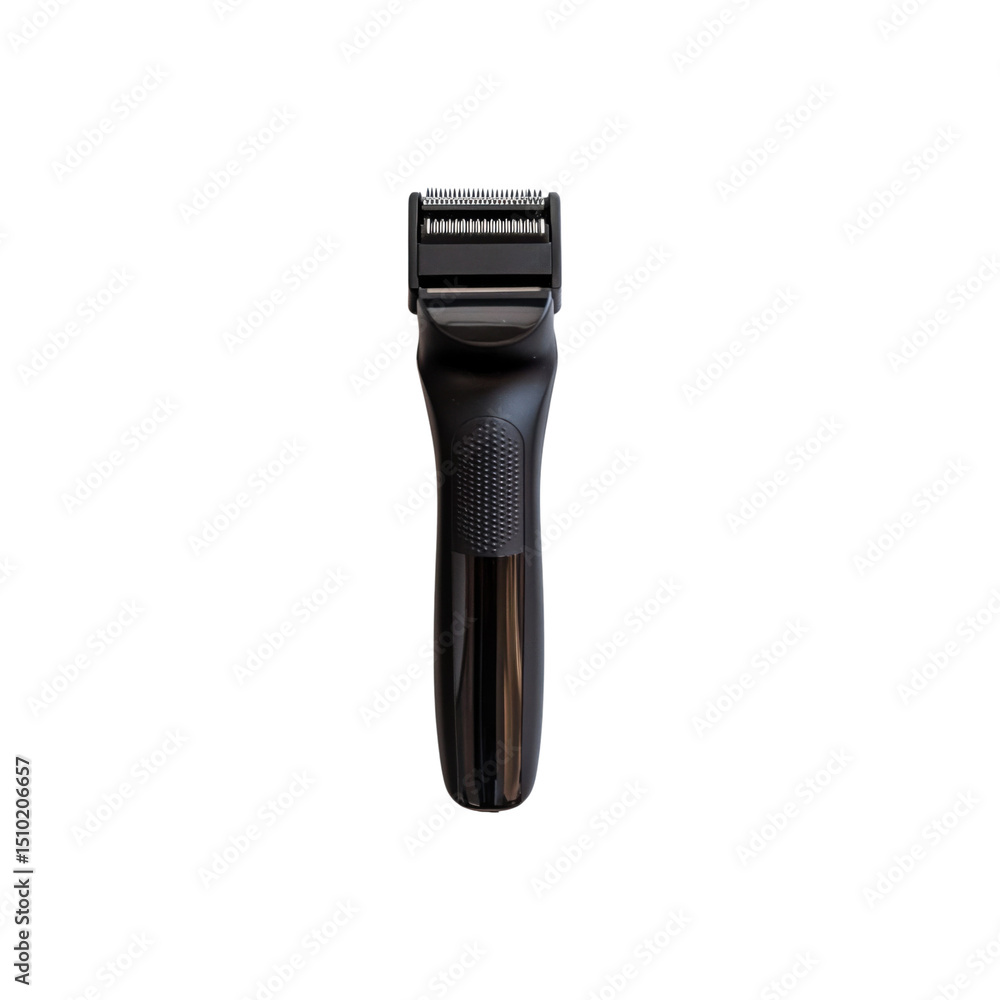 Obraz premium Sleek Black Electric Shaver for Effortless Grooming isolated on white background