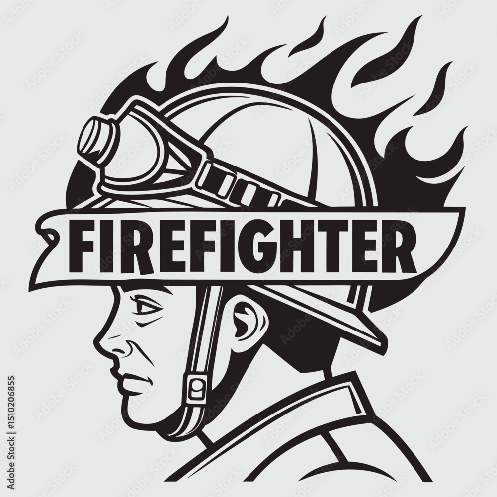Naklejka premium the firefighter vector
