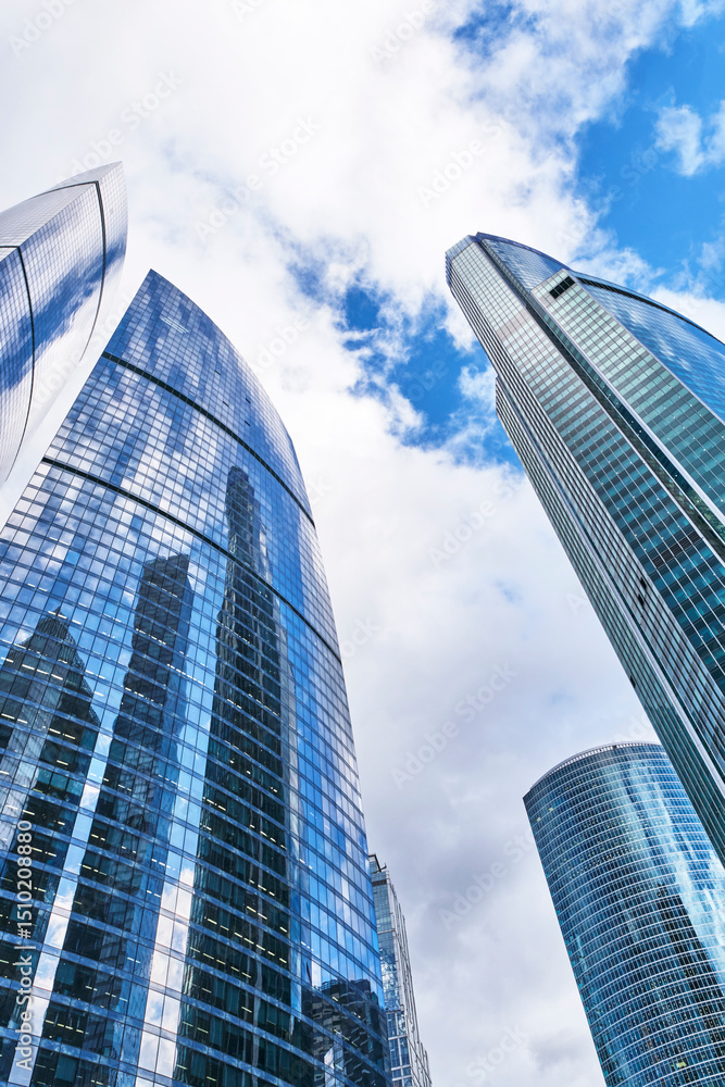 Obraz premium Modern architecture of buildings in the Moscow City business district, Moscow, Russia.