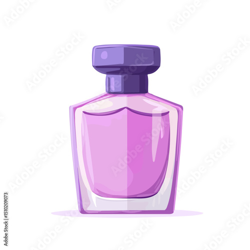 2D flat vector illustration of Perfume Bottle, isolated on a white background.