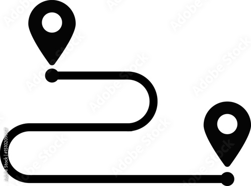 Quadro su tela route location icon.  transport symbol. Map sign. Holiday symbol