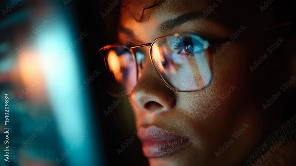 Woman looking at a computer monitor Woman looking at a computer monitor