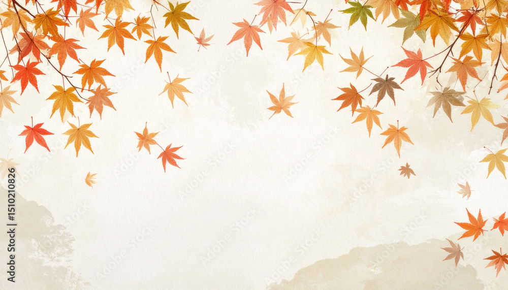 秋の訪れを感じる紅葉の背景 秋の訪れを感じる紅葉の背景