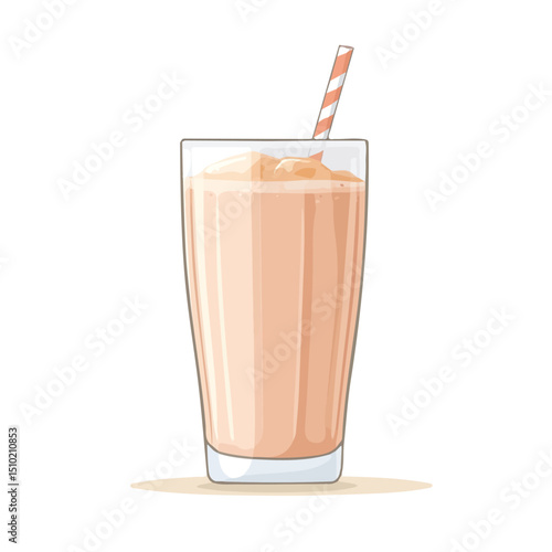 Protein Shake vector 2D flat illustration, isolated on a white background.