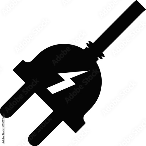 electricity plug icon. thunderbolt lightning icons. Connection and disconnection concept with wire. Electric plug sign. Phone charge technology concept