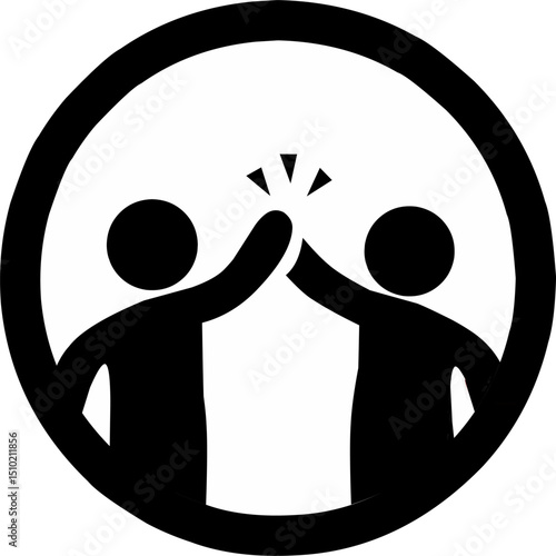 Sportmanship icon silhouette illustration with white round bacground. Fit for sport competition event promotion.