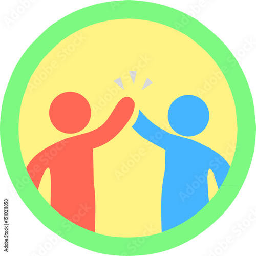 Colorful sportmanship icon silhouette illustration with yellow bacground. Fit for sport competition event promotion.