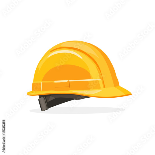 Safety Helmet vector 2D flat illustration, isolated on a white background.
