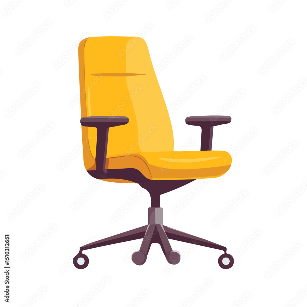 Office Chair 2D flat vector illustration, isolated on a white background. Office Chair 2D flat vector illustration, isolated on a white background.