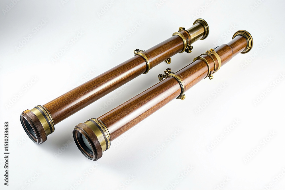 Elegant wooden telescopes for stargazing enthusiasts Generative AI Elegant wooden telescopes for stargazing enthusiasts Generative AI