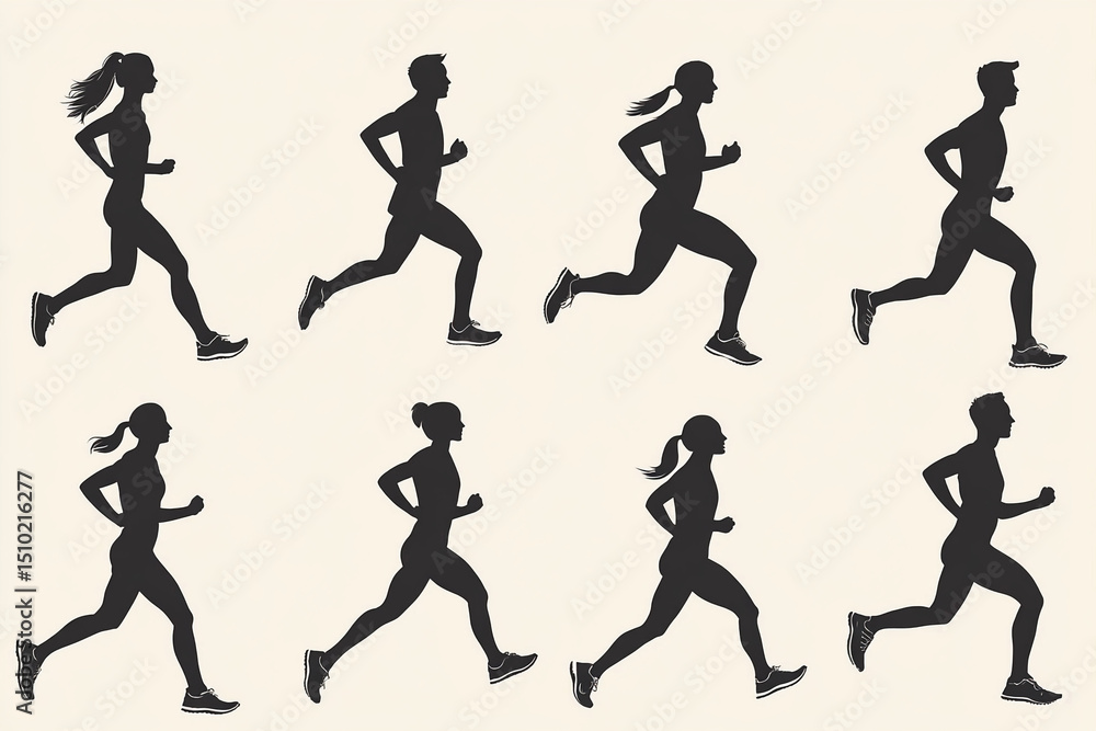 Running people silhouettes pack Running people silhouettes pack