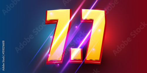 7.7 discount flash sale background. Vector illustration for shopping day, online shopping, special Offer coupon, voucher, banner template, websites, social media advertising. Vector illustration