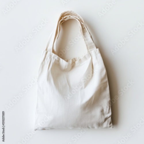 Wallpaper Mural Minimalist White Canvas Tote Bag on Plain White Background Torontodigital.ca