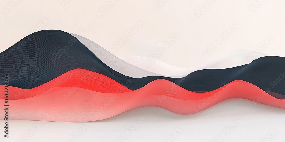 Naklejka premium Abstract Flowing Lines: A digitally crafted abstract composition of undulating, layered lines in various colors, creating a sense of fluid movement and dynamic energy.