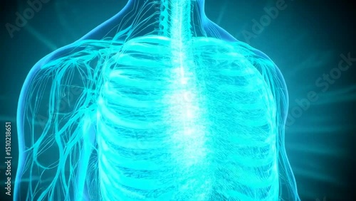 3D Anatomical Visualization of the Human Ribcage and Thoracic Region for Medical Education