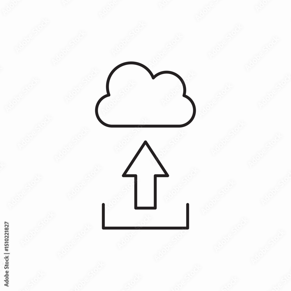 Cloud data upload icon vector sign Cloud data upload icon vector sign