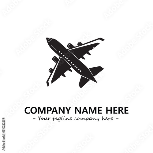 Plane silhouette logo company design vector illustration
