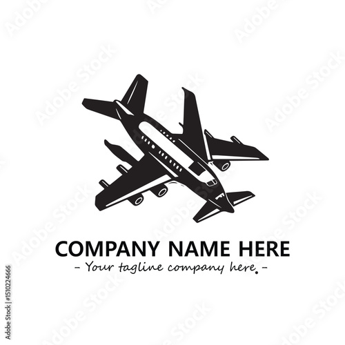 Plane silhouette logo company design vector illustration