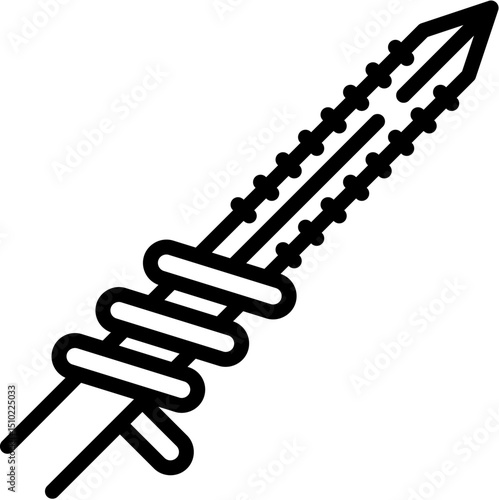 Animal, Dinosaur, Stone, Prehistoric, Skull, Needle, hunt, Cave, weapon and Fire line icon. Vector illustration. Editable stroke. stock illustration