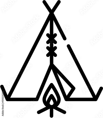 Animal, Dinosaur, Stone, Prehistoric, Skull, Needle, hunt, Cave, weapon and Fire line icon. Vector illustration. Editable stroke. stock illustration