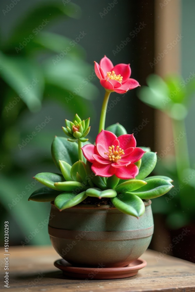 custom made wallpaper toronto digitalhouseplant flowering succulent pot arrangement, plant blooms , flowers in pots, greenery