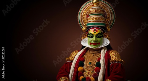 Kathakali Dancers in Traditional Costume and Makeup