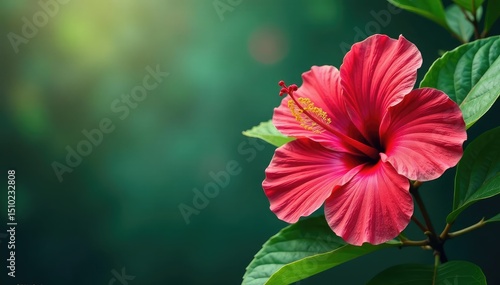 Wallpaper Mural Bold hibiscus blooms, vibrant tropical foliage, exotic print , flower pattern, exotic Torontodigital.ca