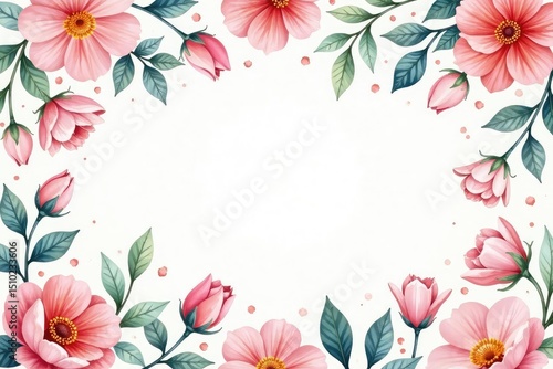 Delicate watercolor floral pattern, perfect for spring flyers , decorative, vintage, event
