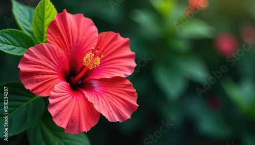 Intricate hibiscus blooms, vibrant petals, lush leaves , petals, nature