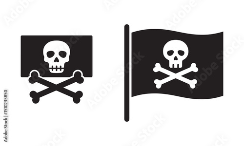 Pirate Flag Icons flat vector icon for apps and website
