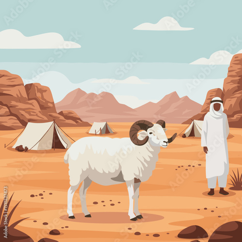 A person performs the act of Qurbani by slaughtering a goat, marking the ritual sacrifice during Eid al-Adha.