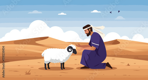 A person performs the act of Qurbani by slaughtering a goat, marking the ritual sacrifice during Eid al-Adha.