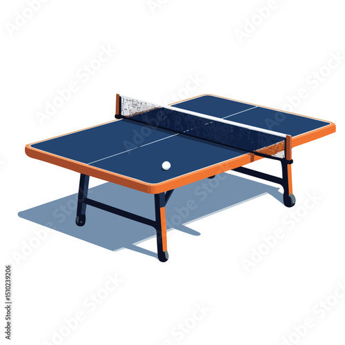 Table Tennis Table vector 2D flat illustration, isolated on a white background.