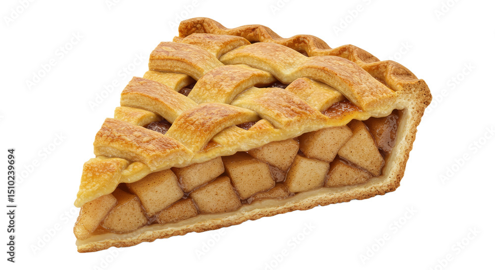 Golden lattice crust atop apple pie Golden lattice crust atop apple pie