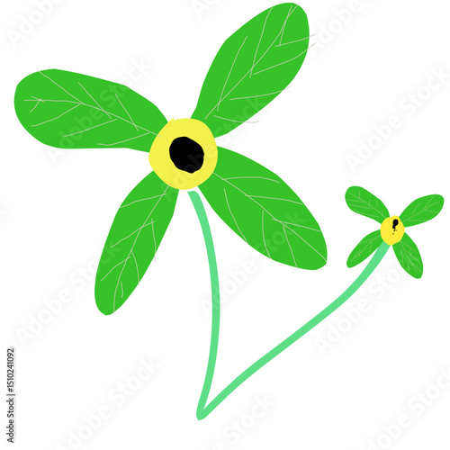 vector illustration of a green leaf