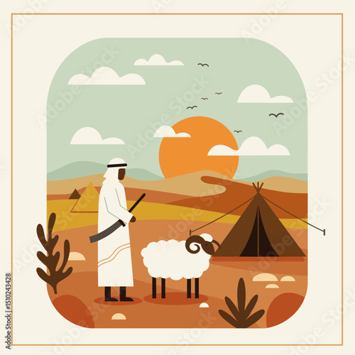 A person performs the act of Qurbani by slaughtering a goat, marking the ritual sacrifice during Eid al-Adha.