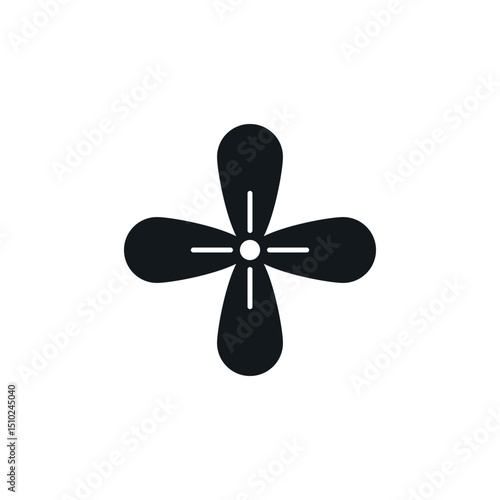 Fan blade vector propeller icon. Ship blade fan turbine airplane logo rotor cooler icon