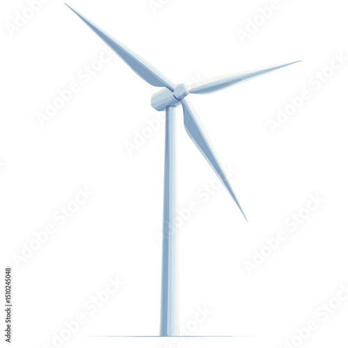 2D flat Wind Turbine vector illustration, isolated on a white background.