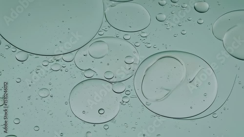 Abstract Pastel Green Oil and Water Bubbles Texture