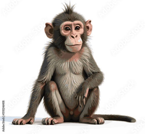 monkey into white background