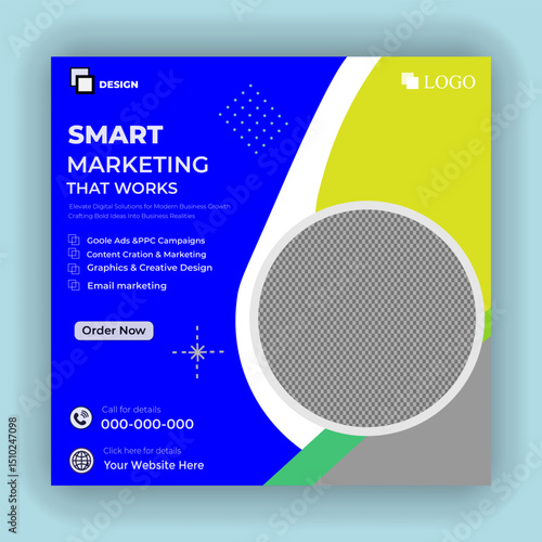 Digital marketing web banner and social media post template