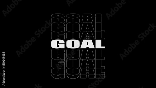 Goal Text animation for Sports Highlight. Dynamic animated text featuring the word 