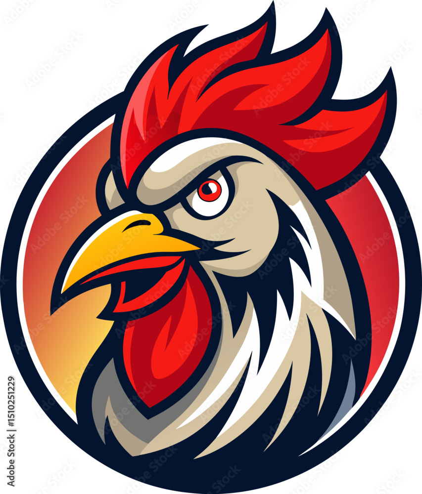 Rooster Mascot Logo Design – Bold and Colorful Illustration Rooster Mascot Logo Design – Bold and Colorful Illustration