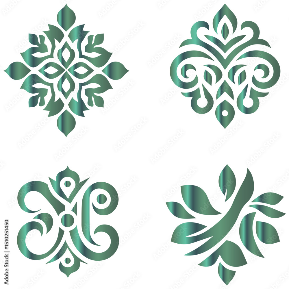 Fototapeta premium set of floral and seamless blend of contemporary design and artistic balance